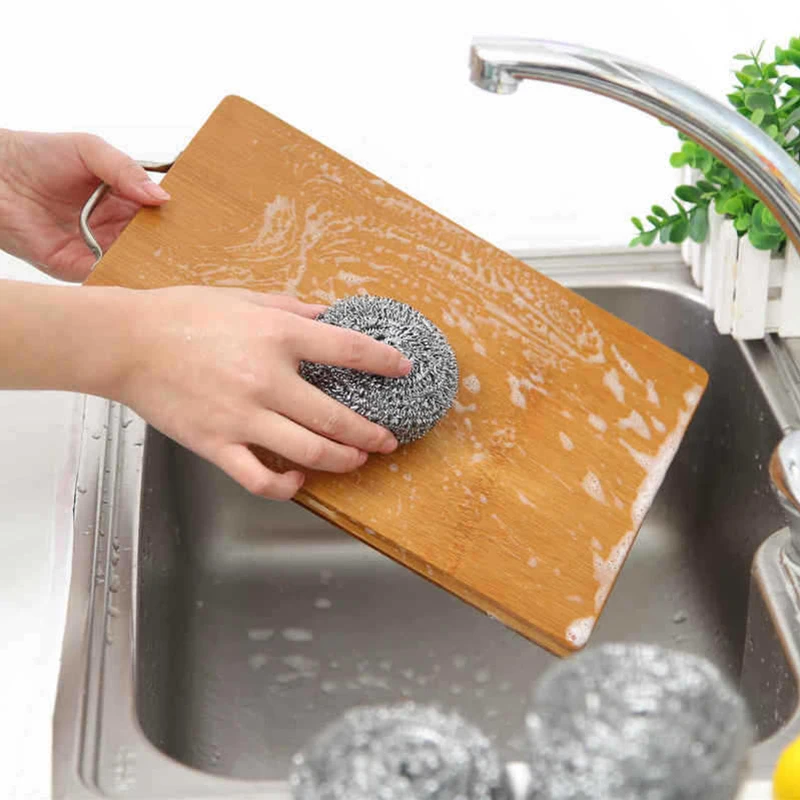 Wire Cleaning Ball Stainless Steel Scrubber Sponges Dishwashing Brush Powerful Decontamination Ball Kitchen Cleaning Tools 6pcs wire cleaning brush kitchen cleaning tool