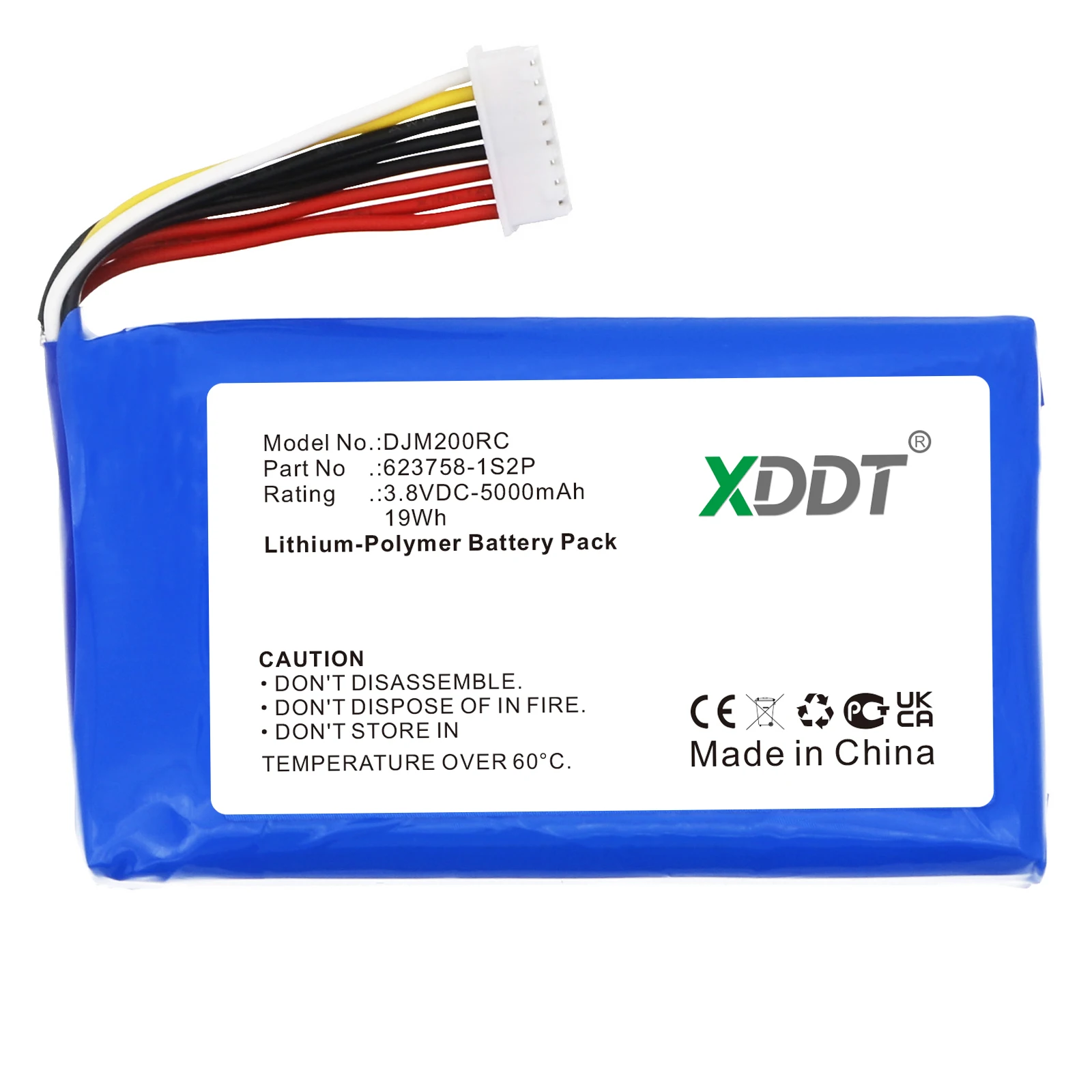 Détail des connecteurs dorés de la batterie 5000mAh pour télécommande DJI Mavic 2 Pro, remplacement facile.