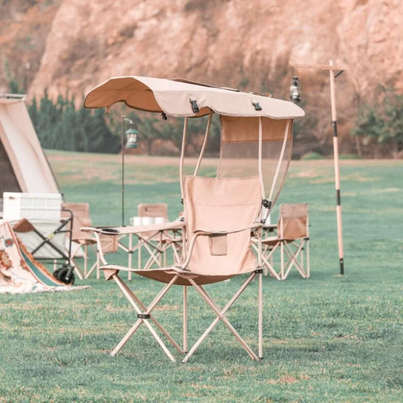 Outdoor Camping Leisure Folding Chair, Beach Chairs, Awning Fishing Chair, Camp Sketching, Automatic, Lightweight