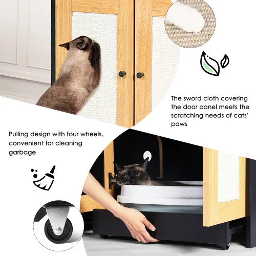 Double Litter Box Cabinet 5