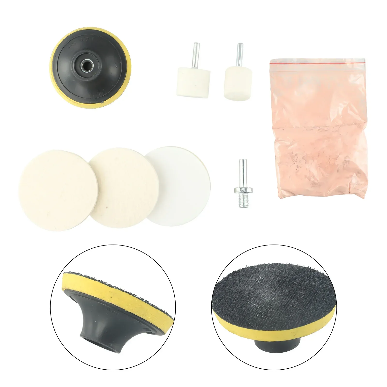 8pcs Car Oxide Powder Watch Glass Screen Windows Polishing Kit Cleaning Scratch Removal Polishing Backing Pad 6