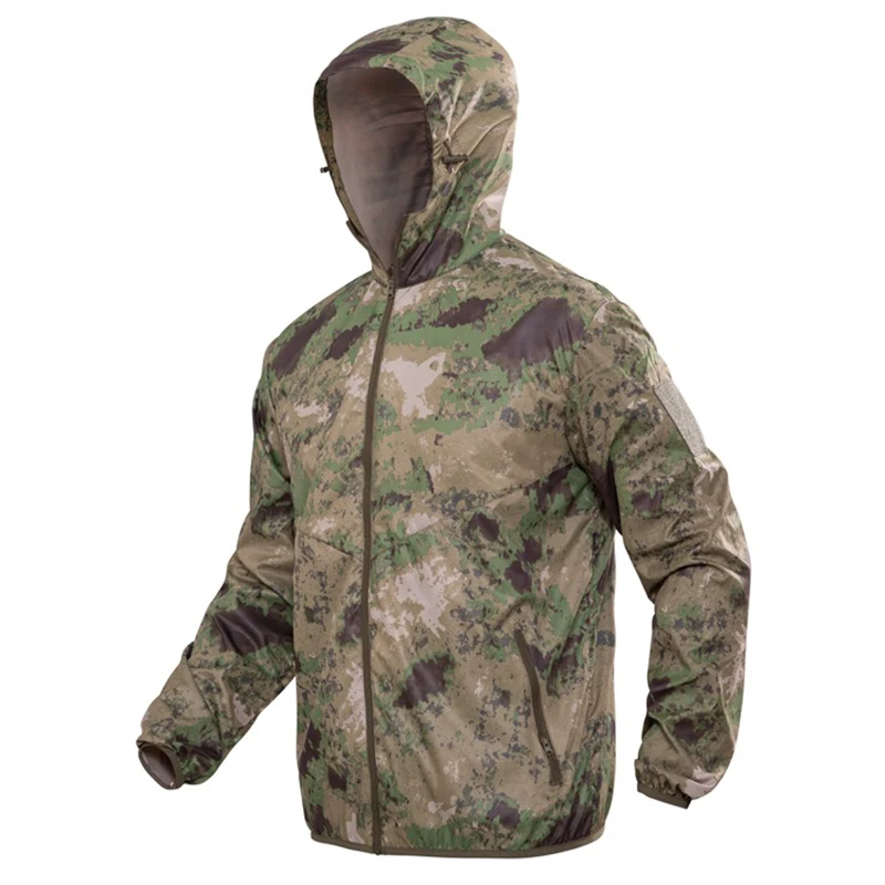 Men Summer Tactical Jacket Outdoor Light Quick Drying Camping Fishing Jacket Military Camo Hooded Sunscreen Clothing mens military jackets