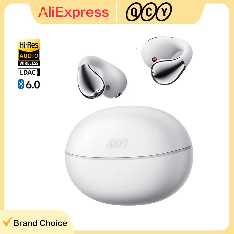 Auriculares Inalámbricos QCY Crossky C30S T33S, Bluetooth 6.0, Auriculares con Clip para la Oreja, Sonido Espacial LDAC de Alta Resolución, Conexión Dual, 40H