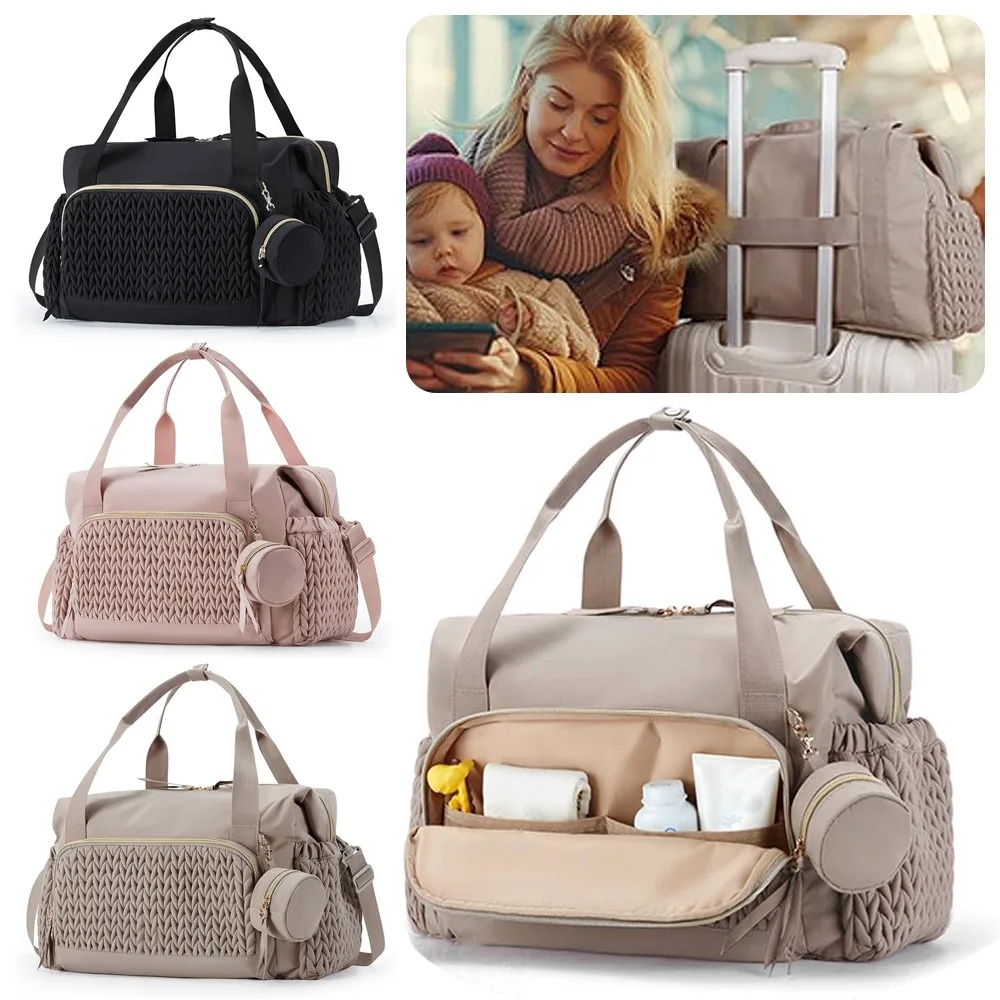 Multifunction Mommy Diaper Bag with Insulated Pocket Changing Pad Portable Baby Diaper Bag Large Capacity Nappy Waterproof