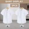 2Pcs Shirt Shoulder Stand Adjustable Shirt Display Stand Round Base Shirt Display Rack Multifunctional Shirt Hanger Display 1