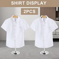 2Pcs Shirt Shoulder Stand Adjustable Shirt Display Stand Round Base Shirt Display Rack Multifunctional Shirt Hanger Display 1