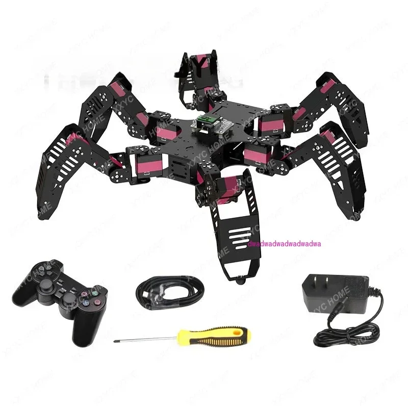 Thanksbuyer RS-6 18DOF Hexapod Robot Kit Spider Robot Frame with Servos For Raspberry Pi 4B Educational Tool