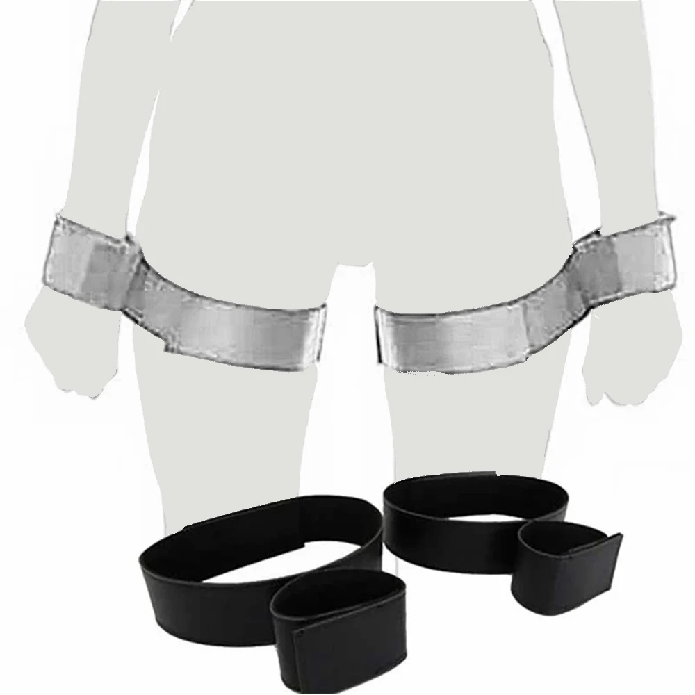 Adult SM Sex Restraint Handcuffs Slave Tools Bdsm​ No Vibrators Sexy Wrist To Ankle Cuffs Open Leg Hand Toys Bondage For Couple
