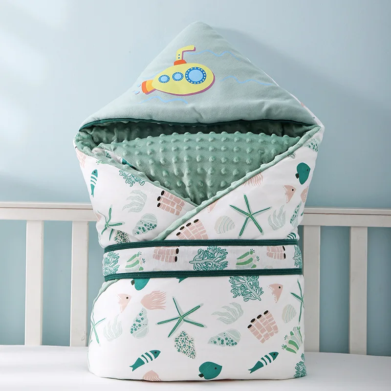 Baby Swaddle 90x90cm Baby Blanket Thick Warm Velvet Envelopes For