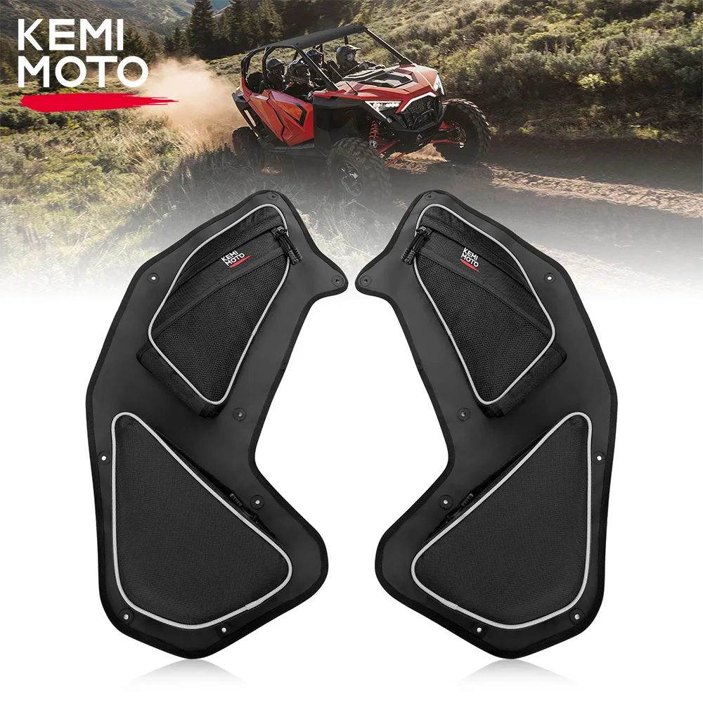 KEMIMOTO Rear Knee Pad Door Storage Bags Compatible with Polaris RZR PRO XP/PRO R/TURBO R 2020-2024 UTV Rear Bed Gear Tool Bags