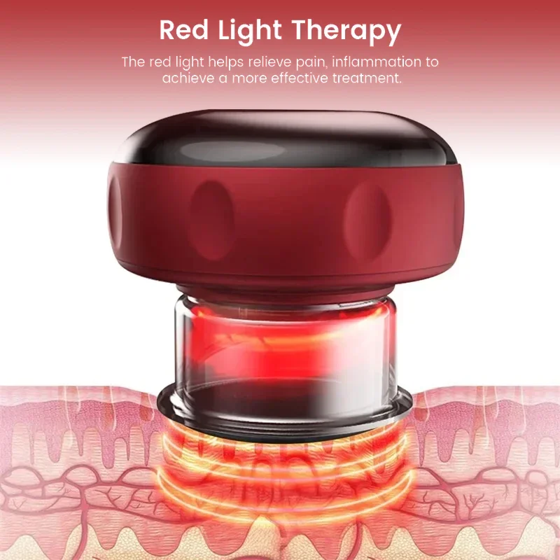 Electric Cupping Device Smart Vacuum Physical Heating Body Scraping Skin Guasha Suction Cup Massager Fatigue Relief Instrument 2