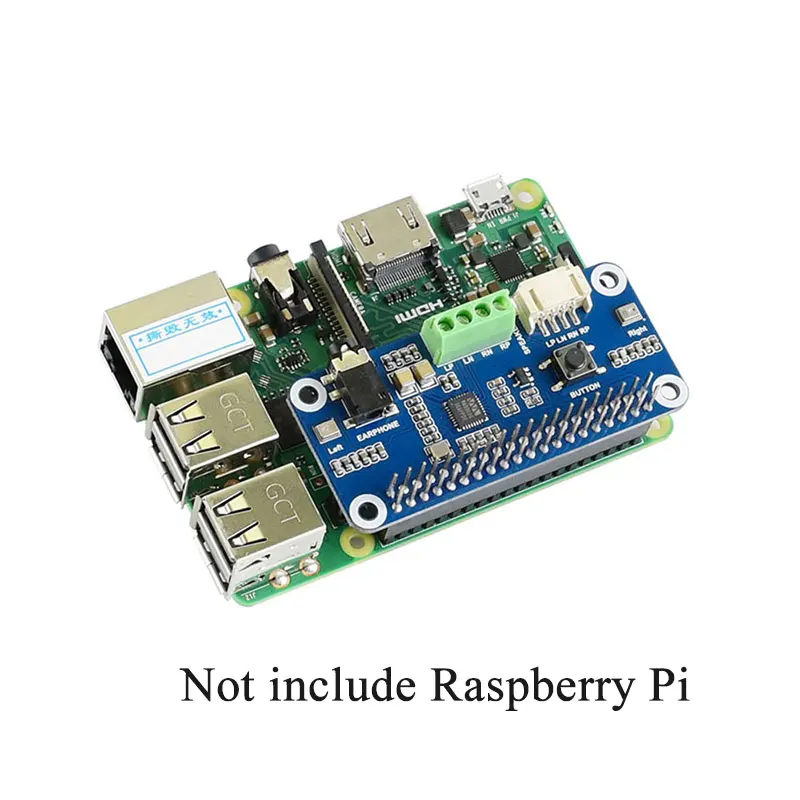 Raspberry Pi Hi-Fi Sound Card WM8960 Audio HAT Stereo Encoding Decoding Play Record Drive Speakers for Pi 4B 3B+ 3B Zero 2 W raspberry pi