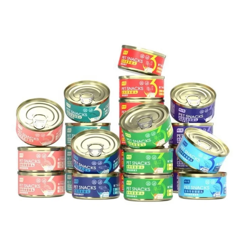Large Capacity Cat Snacks Wet Food Chicken Krill Tuna Egg Yolk Pet Cat Treats Canned Food Cans Pet Supplies Snacks 12cans