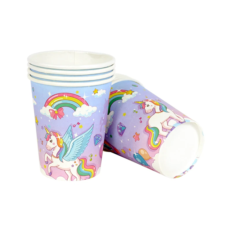 Unicorn Party Cups Unicorns Disposable With Lids Straws Birthday