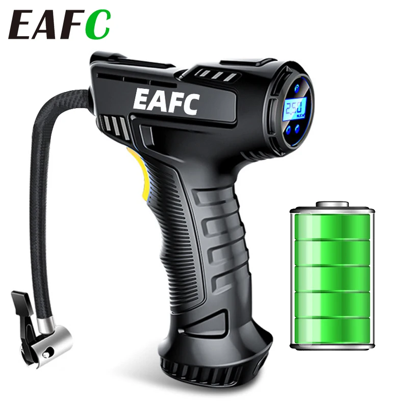 EAFC 휴대용 자동차 공기 압축기, 무선 및 유선 팽창식 펌프, 디지털 자동차 타이어 팽창기, 자동차 자전거용 기계, 120W 
