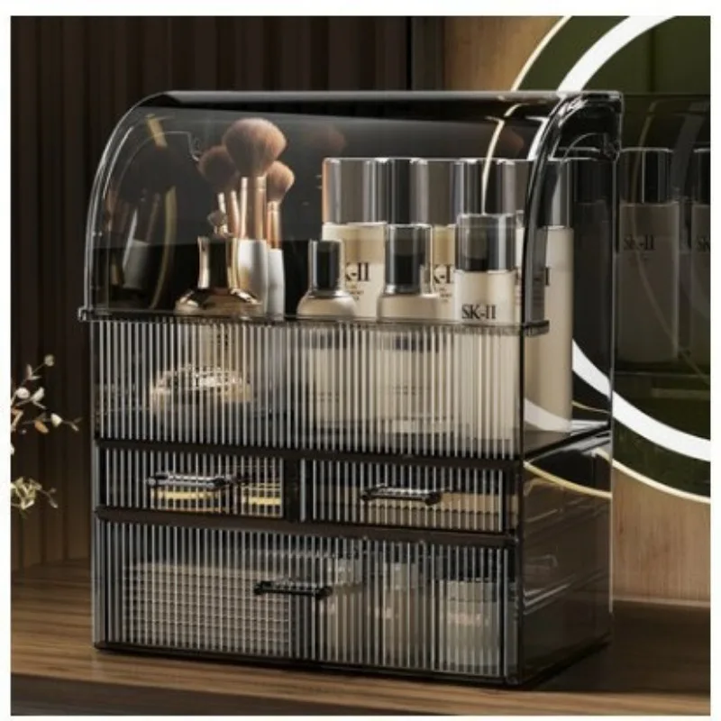 Cosmetics storage box, high-end skincare products, dust-proof household items, desktop shelf, acrylic transparent tape cover 4