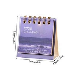 Compact Mini Desktop Calendar - Cute Desk Accessory & Schedule Organizer (S5)