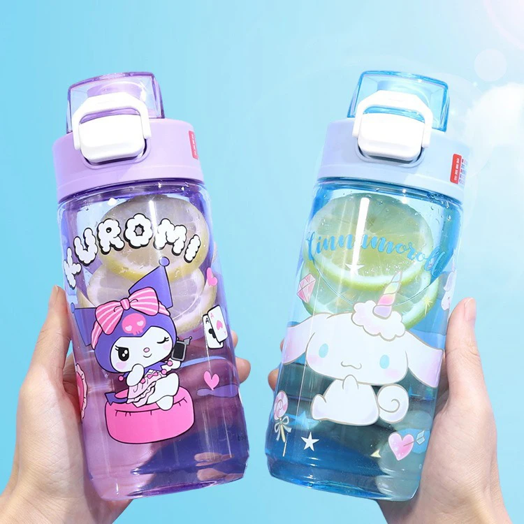 

550/680MLSanrio Kuromi Cinnamoroll kawaii Anime Cartoon Tritan Water Bottles Travel Kids Eco-friendly BPA Free Drinking Cup