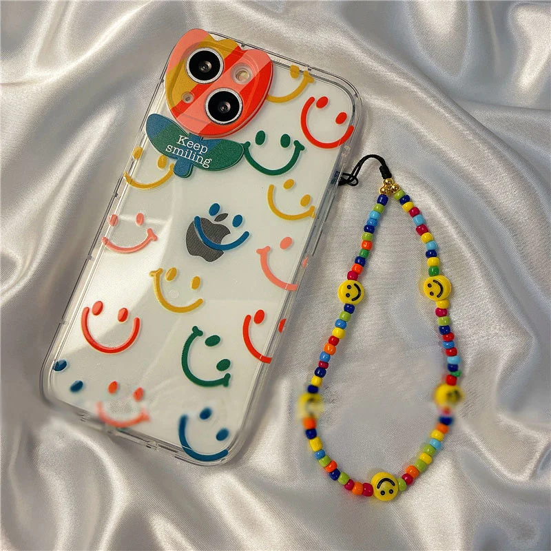 

Smile Lanyard Soft Phone Case for Xiaomi Redmi K50 K50pro K40 K40pro Plus K30 K30s Soft TPU Cover for Redmi Note11 5G Note10