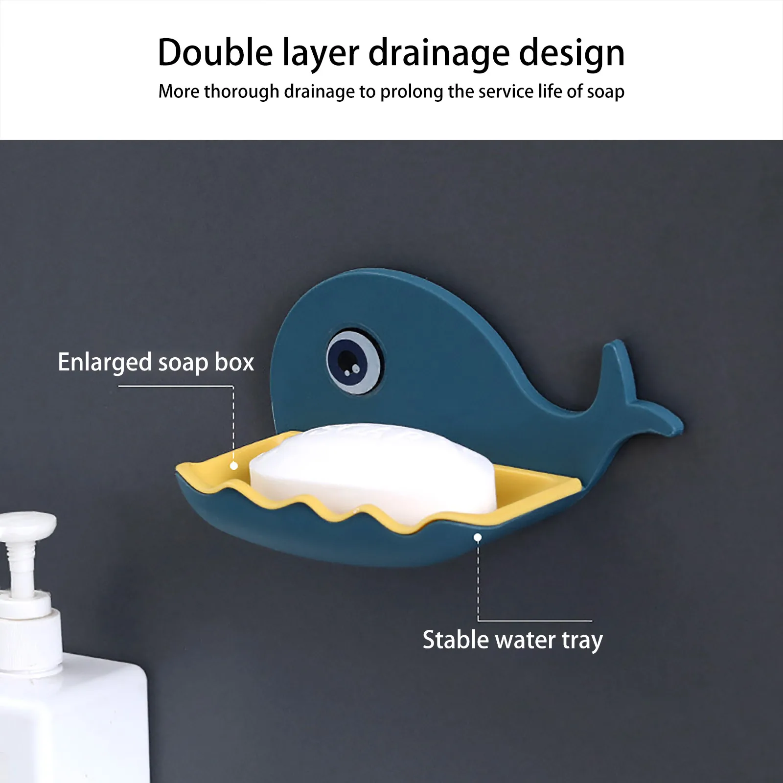 Adhesive Soap Holder Powerful Bar Soap Dish Self Draining Wall Mounted Soap  Hold