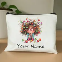 Testo de nom personnalisé, trousse de maquillage de dessin animé arc-en-ciel pour fille mignonne, organisateur de cosmétiques pour femmes, pochette Durable, trousse de toilette, trousse à crayons 2