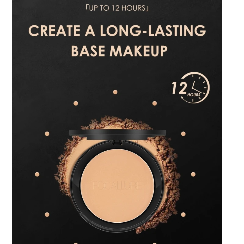 Pressed Powder Foundation Concealer Powder Face Powder Natural Face Powder Mineral Foundations Oil-control Full Coverage Concealer Long Lasting Makeup