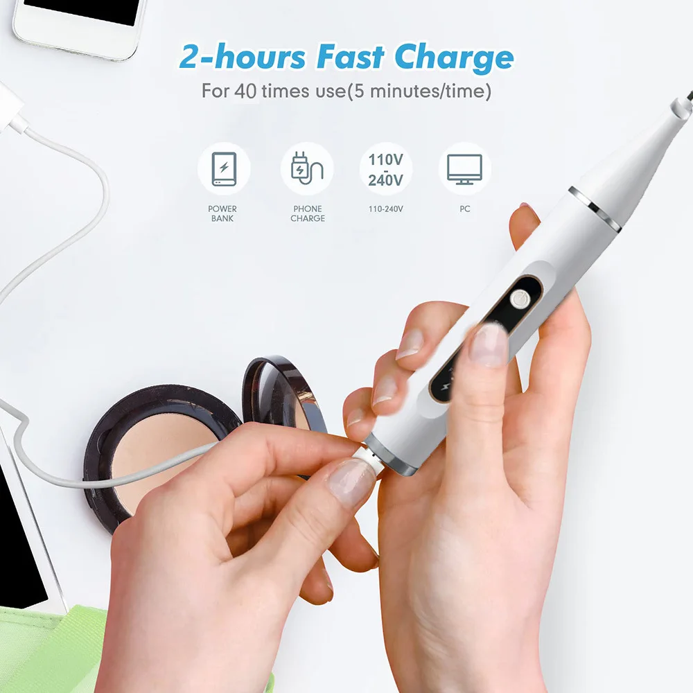 Ultrasonic Electric Tooth Cleaner Dental Scaler 5 Modes Calculus Remover Teeth Whitening Tartar Plaque Stain Cleaning Tool 6