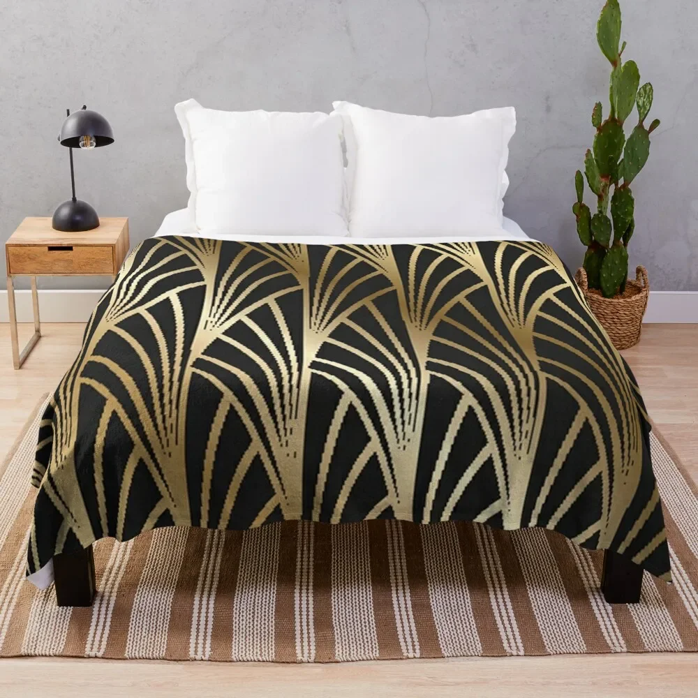 

Art nouveau, art deco, gold,black,pattern Throw Blanket Comforter Blankets Sofas Of Decoration Retros Loose Blankets