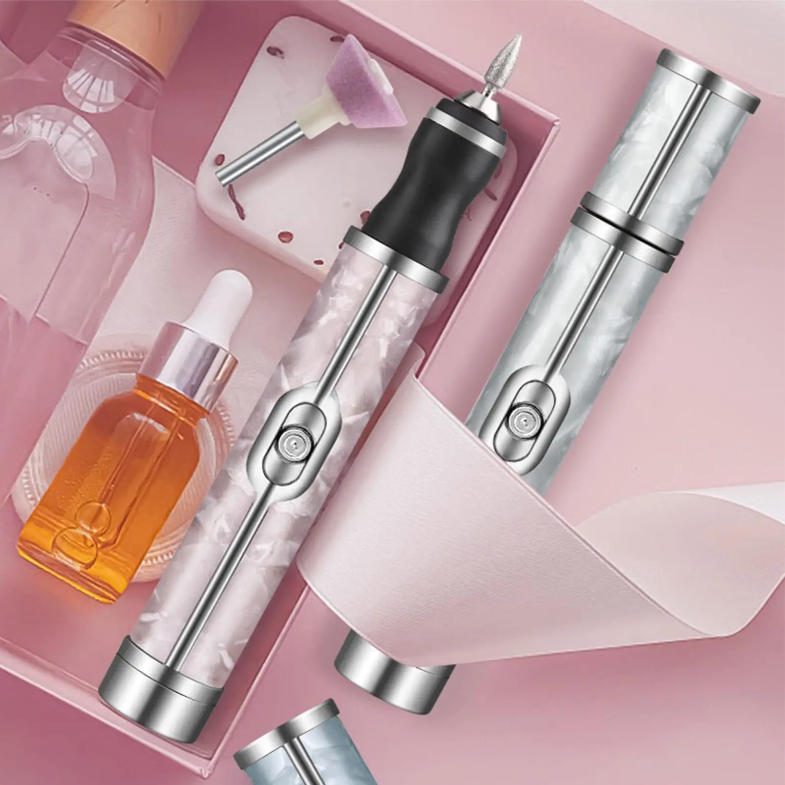 Electric Nail File Set Nails 4 Speeds Acrylic Nail Tool Thick Nails Edge Shaping Polishing Grinding Nursing toe nail grinder kit