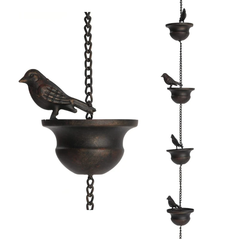 Rain Chain Bird Rain Chain Water Drain Gutter for Home Roof Downspout Decoration