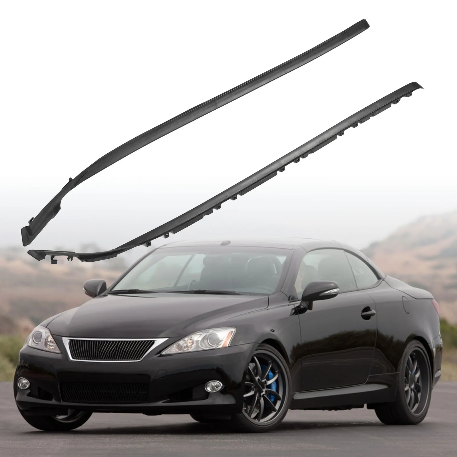 2Pcs Roof Drip Windshield Moulding Kit Left Right 75551-53020 for IS250 IS350 IS-F Windshield Moulding