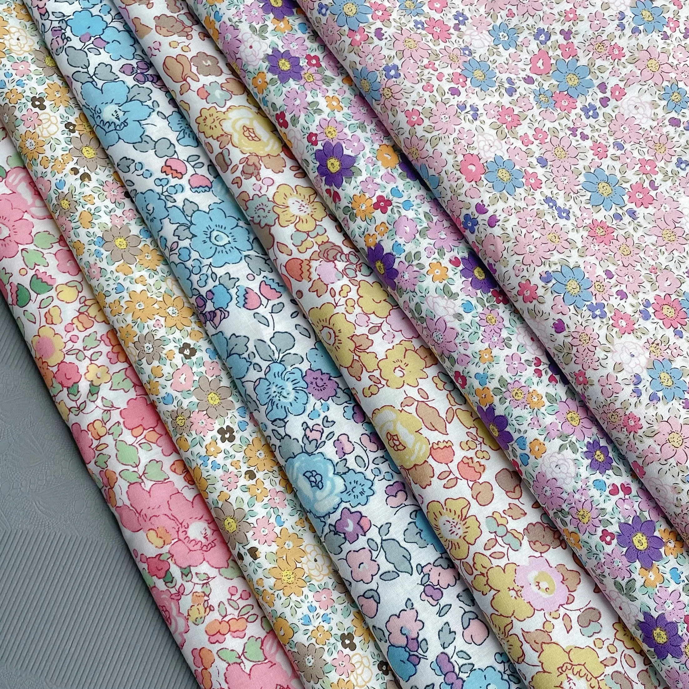 Liberty Powderblue Cotton 60S Original Design Fabric Digital Printing for Sewing Cloth Dresses Skirt Kids Designer cotton fabric