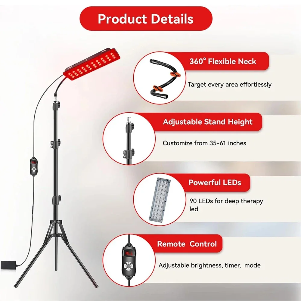 Led Red&Infrared Light Therapy Full Body Pain Relief Face Light Therapy 660nm 850nm