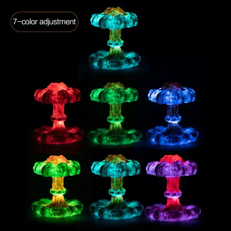Candeeiro de Mesa Luz da Noite Luz para o Quarto das Crianças Explosão Nuclear Cogumelo Nuvem Sala Estar Ornamento Rgb Decoração Presente 3d 6 Computers & Electronics