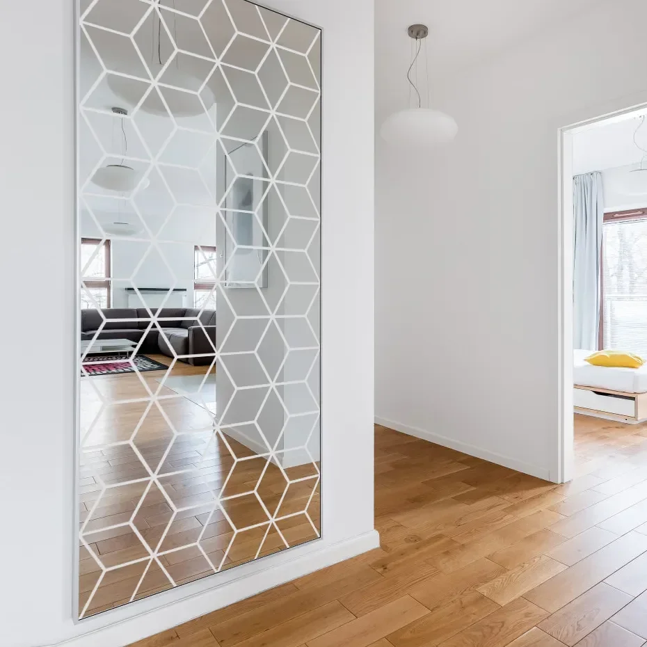 Wall Sticker Mirror Wall Sticker Acrylic Wall Sticker 8/15/28/54pcs 3D Mirror DIY Diamonds Triangles for Kids Room Living Room Home Decor