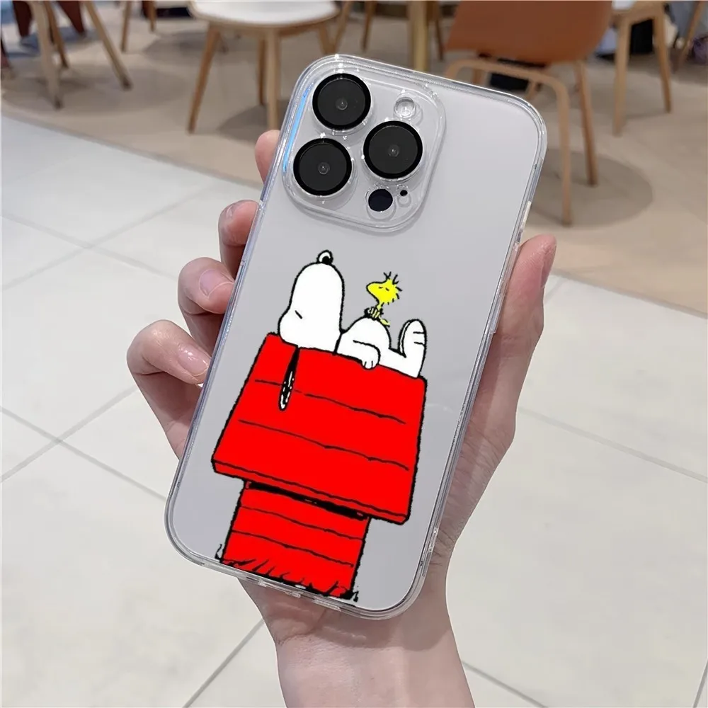 thumbnail image 1 of Funda de teléfono transparente de dibujos animados s-snoopy para iPhone 15, 13, 14, 12, 11 Pro MAX, XR, X, SE, XS, 14 Mini, 1 of 4