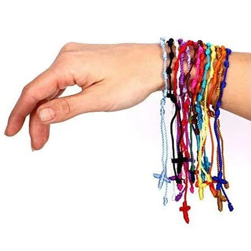 12 Pieces Summer Rope Bracelets 7 Knot String Bracelet Adjustable Braided  Knot Kabbalah Bracelets for Protection Friends