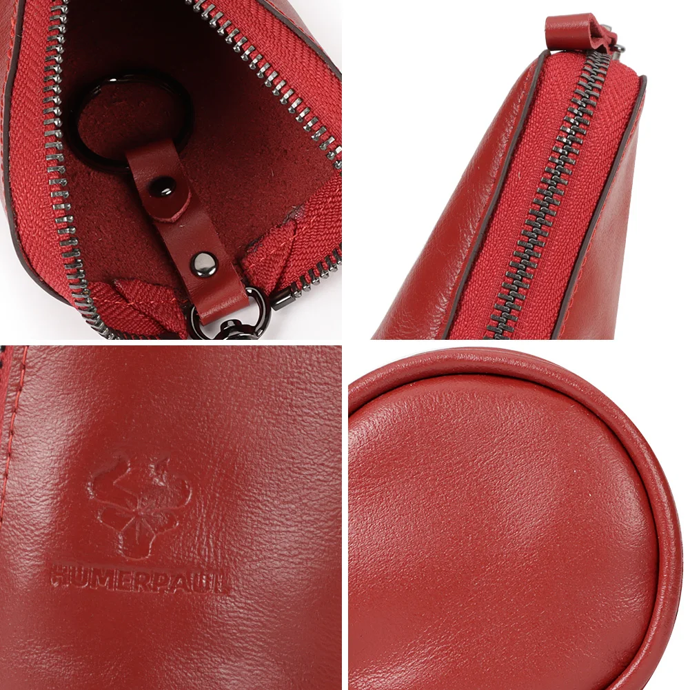 Original Cowhide Leather Unisex Key Wallet Portable Vintage Handmade Unisex Key Holder Organizer Bag Small Car Chain
