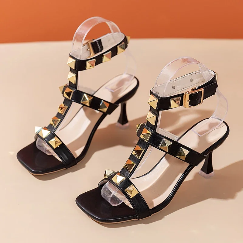 Crystal Fashion Flip Flops Pumps Femme Zapatos Slides Pumps Women High Heels Sandals Dress Shoes Summer Chunky Beach Slippers