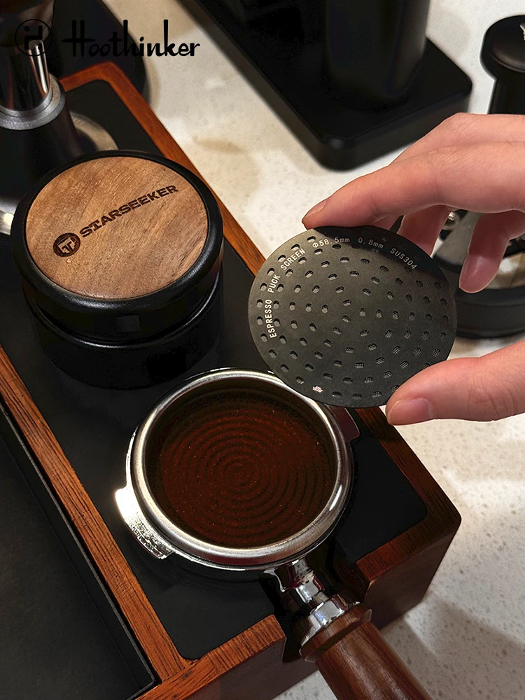 Hoothinker Espresso Puck Screen Espresso Filter Titanium Coating 51mm/53mm/58.5mm Portafilter Filter Basket 0.8mm