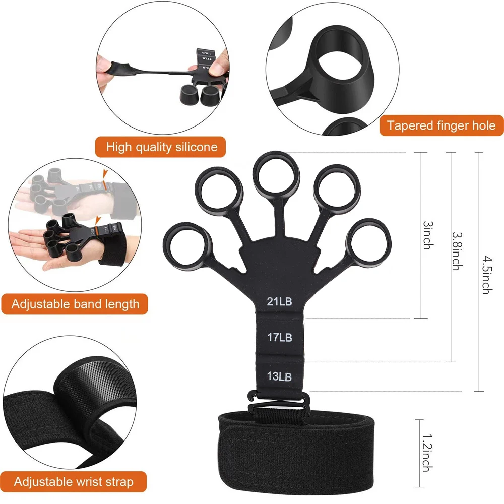 Silicone Finger Grip Strengthener for Hand Rehabilitation