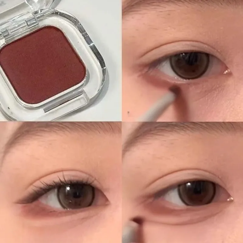 Red Brown Eyeshadow Palette Multifunctional Makeup Palette Silky Matte Coral Red Eyeliner Silkworm Lower Shadow Eyeliner Makeup - 4