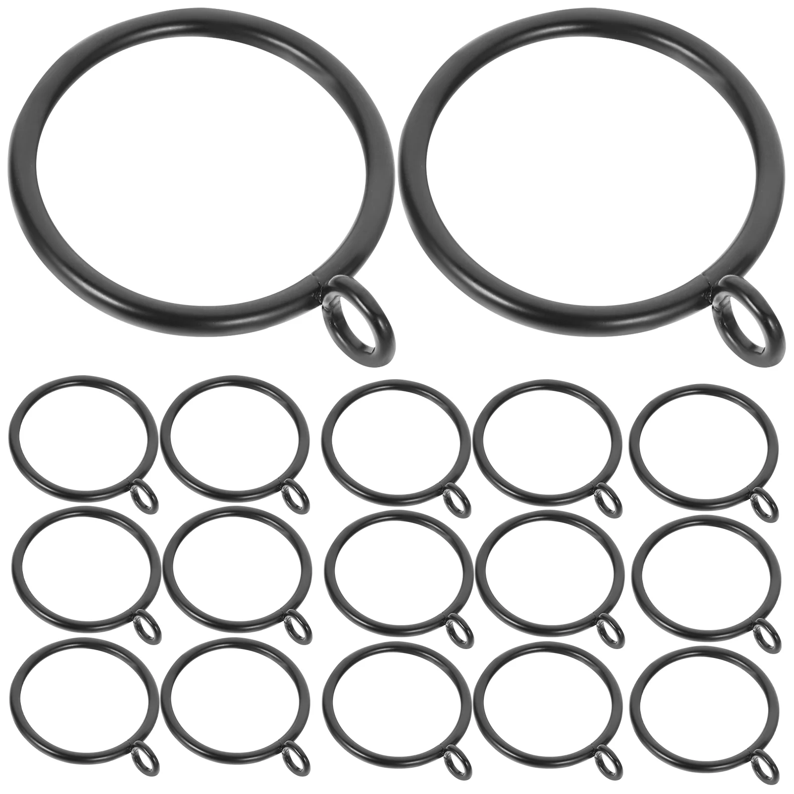 

40 Pcs Curtain Ring Window Rod Hanging Rings with Hole Roman Fixing Black Iron Household Drapery Eyelets
