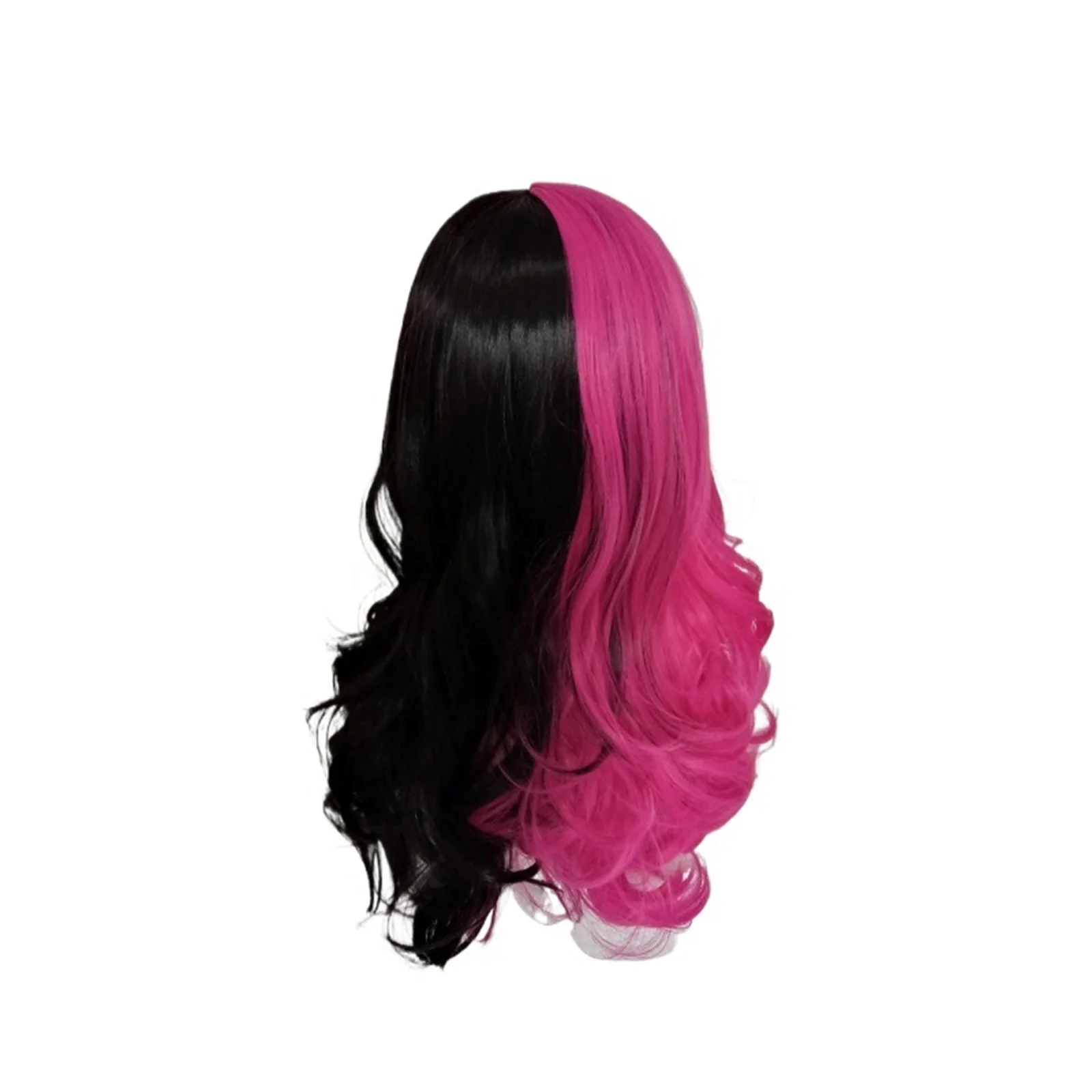 Draculaura Cosplay Pruik Zwart Roze - Lange Rechte Tweekleurige Pruik - Meisjes Cosplay Accessoire