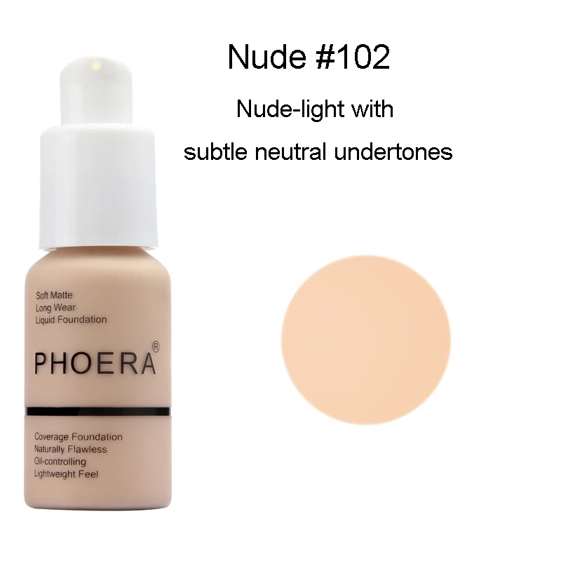 PHOERA 30ml Liquid Foundation Set Oil-control Concealer Cream Hydrating Long Lasting Hydrating Makeup Foundation TSLM1 4