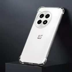 Clear Slim Silicone Airbag-Enhanced Protective Phone Case, Transparent Lens Back Cover for OnePlus Ace 5 Pro (Clear)