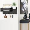 Decorative Key Rack and Mail Organizer with 6 Key Hooks Rustic Wood Key Holder Wall Mounted with Shelf for Living Room Enterway 5