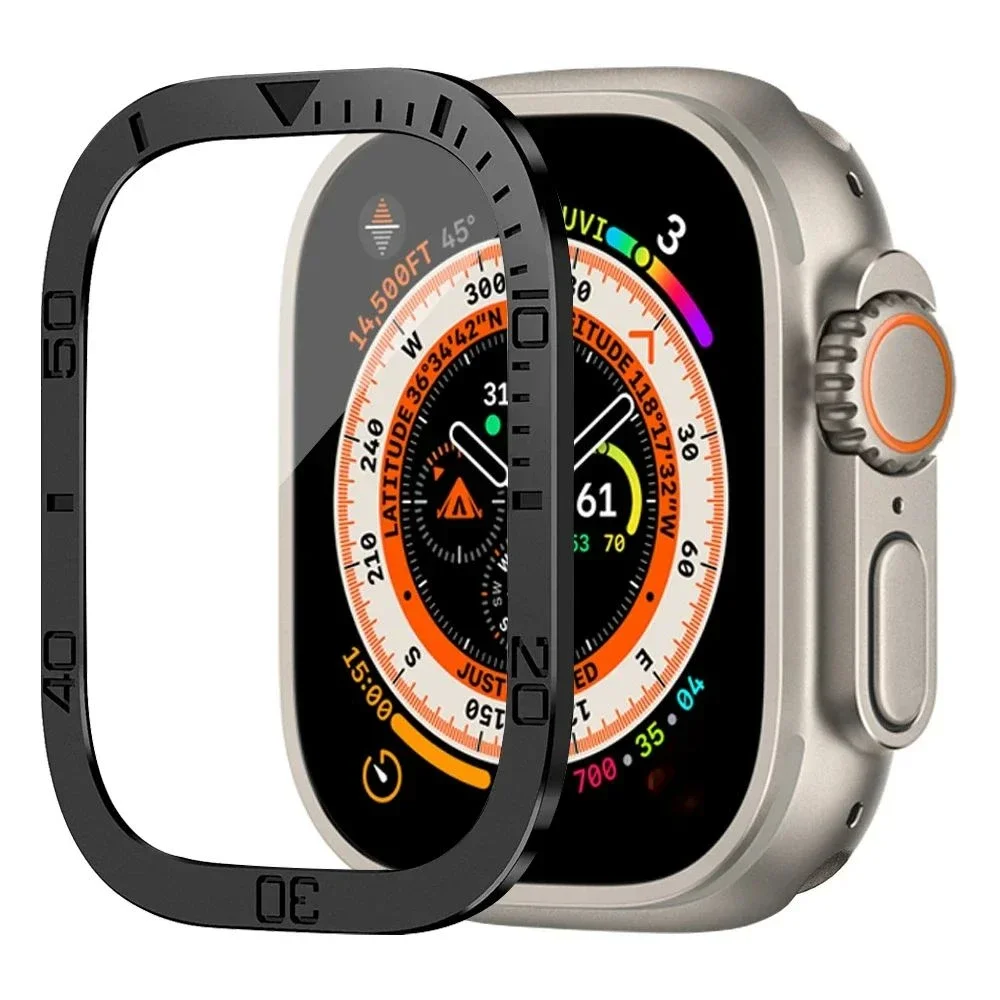 Ultra 49mm Apple Watch Screen Protector with Metal Bumper and Tempered Glass