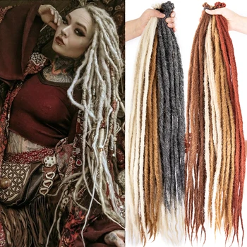 5strands Dreadlocks Hair Extensions Synthetic Faux Locs Crochet Hair Braids Hip-hop Knotless Hook Ombre Braiding African Tribe 1