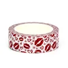 1PC. 10M Deco Cute Red Lips and Hearts  Washi Tape for Scrapbooking Journaling Adhesive Masking Tape Stationery 2